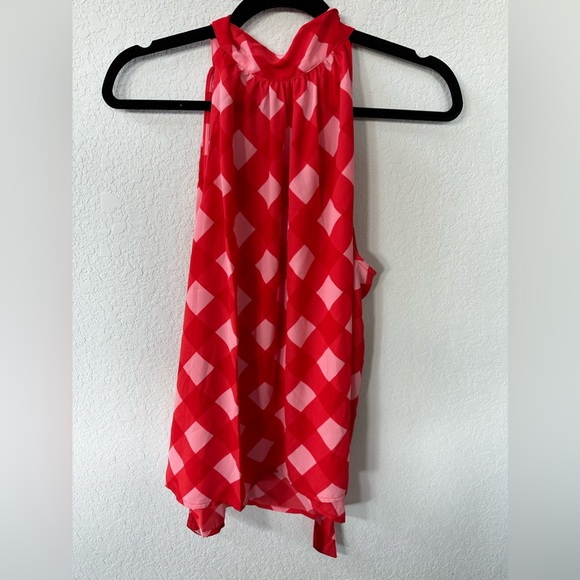 Red and pink patterned j crew top - Picture 3 of 3